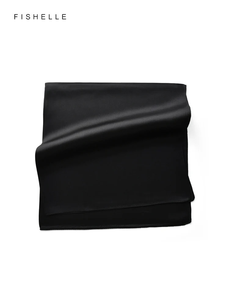 Solid color black pure silk scarf headscarf handkerchief lady scarves foulard small hijab wrap neck scarf women spring autumn 241225