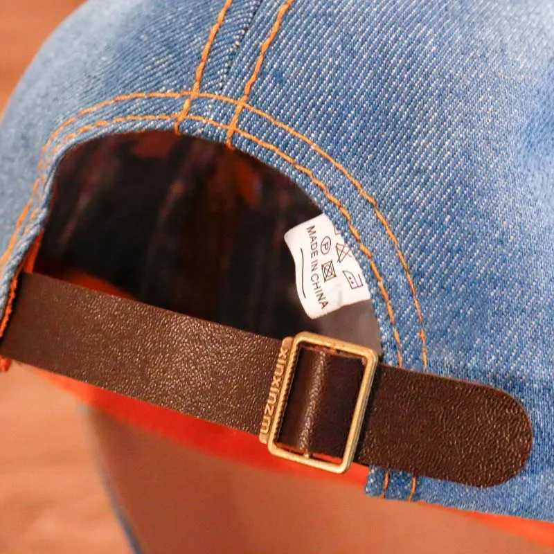 Diamond inlaid baseball cap Korean style womens summer sun hat denim letter rhinestone toe cap snap hip-hop hat W241225