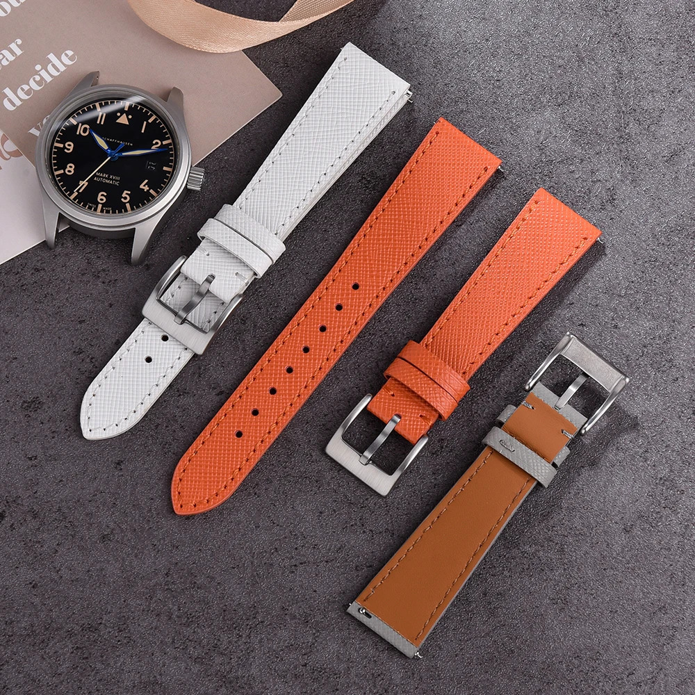 Quality Calfskin Leather Watch Bands Saffiano Leather Watch Straps 18/19/20/21/22/23/24mm Strap Wristwatches Watch Accessories 241225