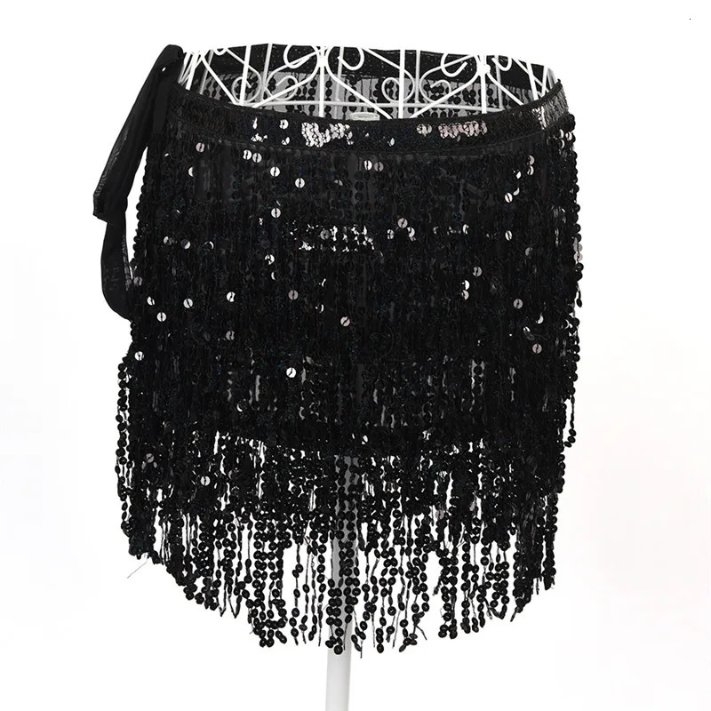 Belly Dance Waist Chain Indian Scarf Sequined Tassel Hip Oriental Accessories 241225