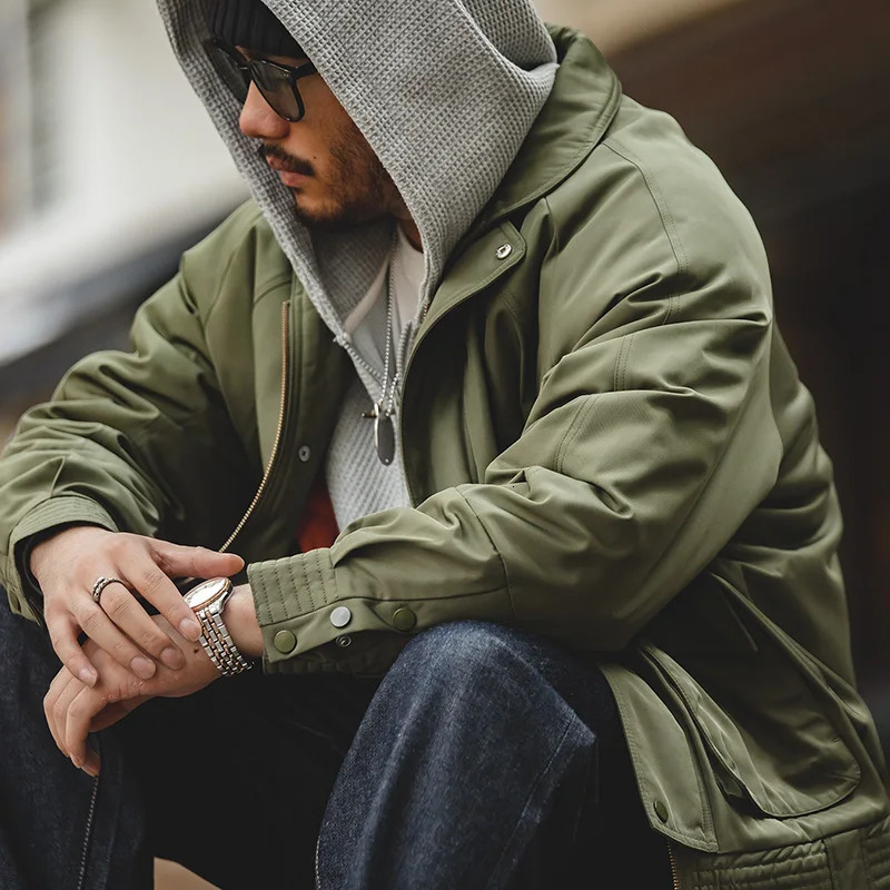 Maden Japanese Vintage Pilot Jackets Thickened Warm Cotton Pocket Coats Mens Autum Winter Coat Bomber Jacket 241225