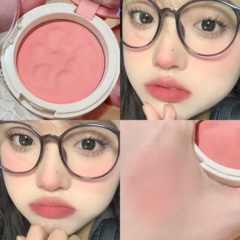 Air Cushion Ber Mud Matte Velvet Mist Smooth Cheek Tint Peach Pink B with Puff Rubor Korean Dupes Makeup Women CosmeticsXJ241225