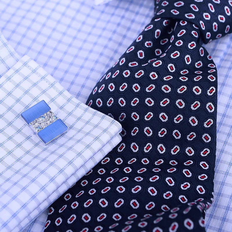 KFLK Jewelry shirt cufflinks for mens er Blue Cuff link male wedding Button male High Quality guests 241225