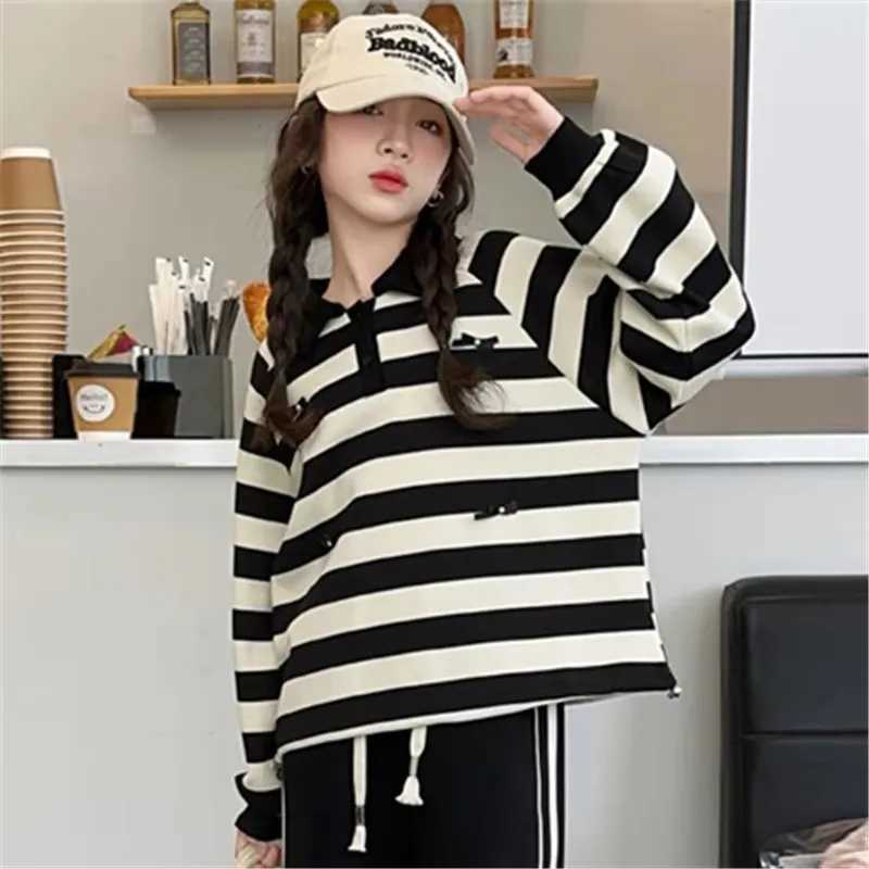 2025 New Spring Girls Long Sleeve Polo T Shirt for Kids Stripe Polo Sweatshirt Child Fashion Poloshirt Age 5 7 9 11 13 14 YearsXJ241225