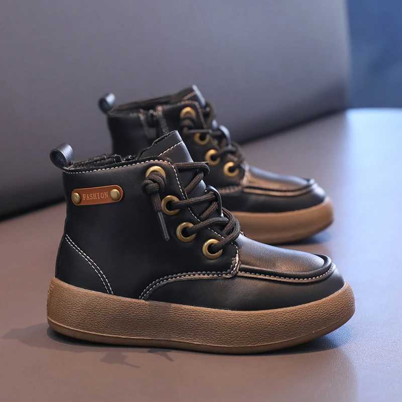 Athletic Outdoor New Children Boots Winter Boy Shoes Warm Cotton Sports Tennis Shoes Fashion Kids Waterproof Plush Snow Boots for Boy H241223