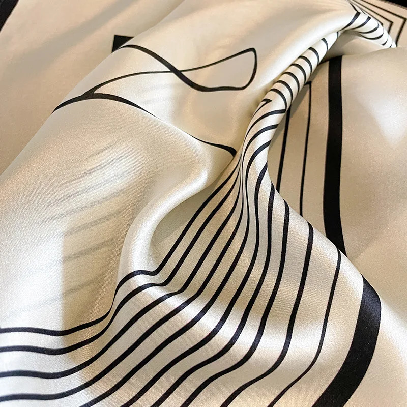 Shawl faux Real Silk Square Scarf Women Hair Headband Wrap Ladies Neck Tie Neckerchief Wrist Bandana 241225