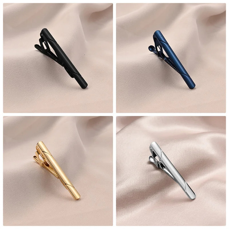 7/8/10 PCS Tie Clip Set With Gift Box Wedding Guests Gifts Metal Man Shirt Cufflinks Mens Gift For Husband Jewelry 241225ww