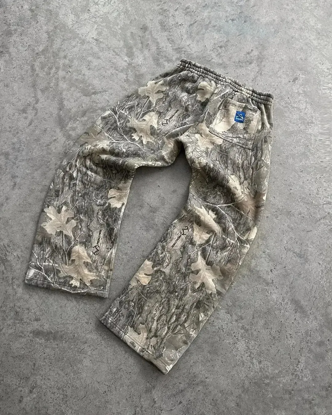 Streetwear Camouflage Two Piece Set Y2K Zipper Loose Sports Pants Casual Wide Leg Pants