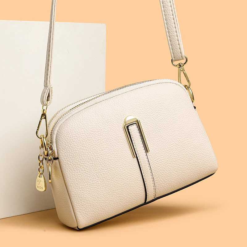 2024 New Fi Solid Color Womens Crossbody Bag Authentic Soft Leather Women Shoulder Bags Luxury Female Handbag Wallet SacXJ241225