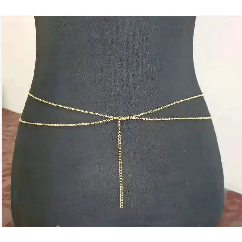 Stainless Steel 18k Gold Color Layered Waist Belly Chain Women High Quality Tarnish Free Bikini Beach Harness Jewelry 241225