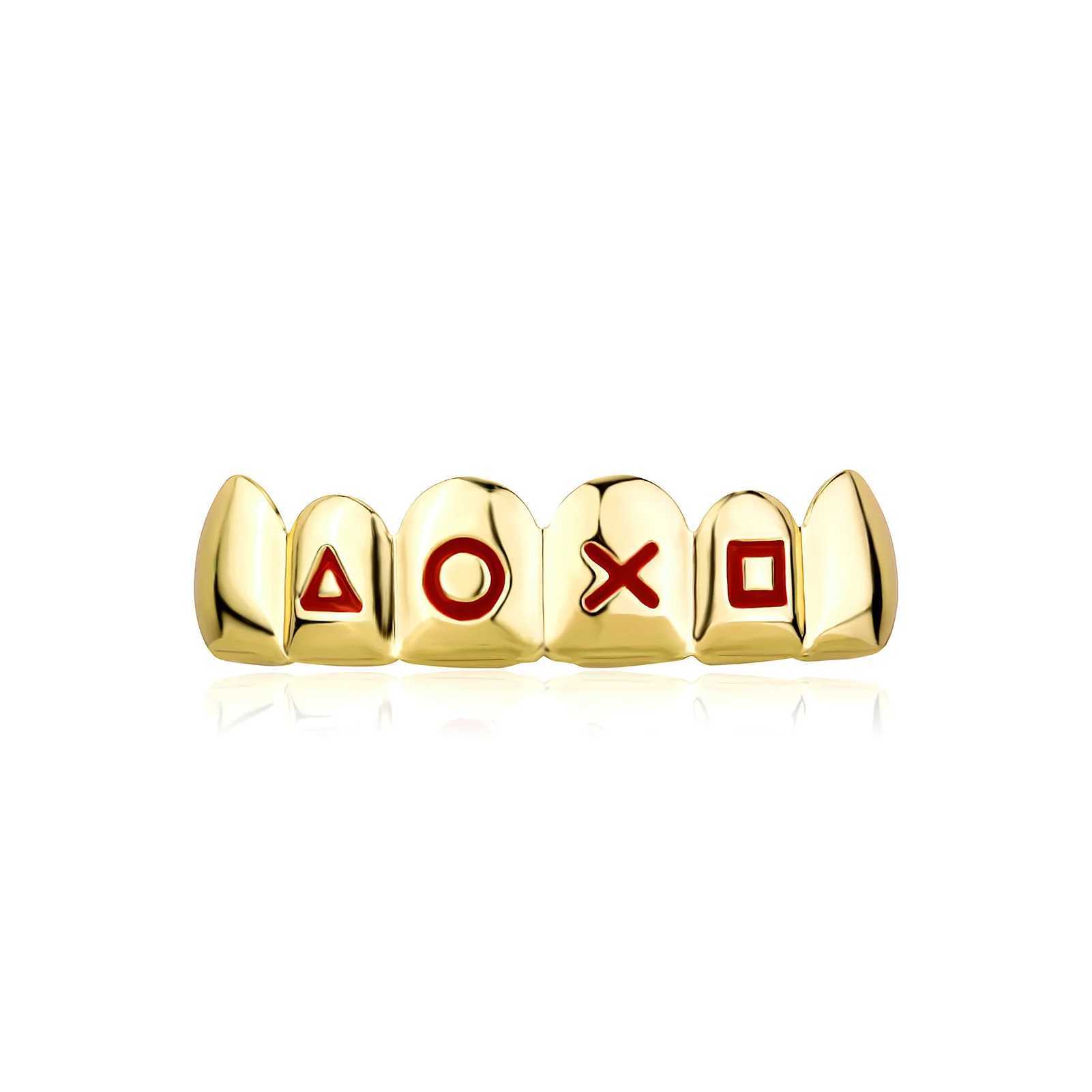 Simple 6/6 Letter Teeth Grillz Fangs Hip Hop 3 colors Tooth Cs For Women Men Jewelry Halloween GiftXJ241225