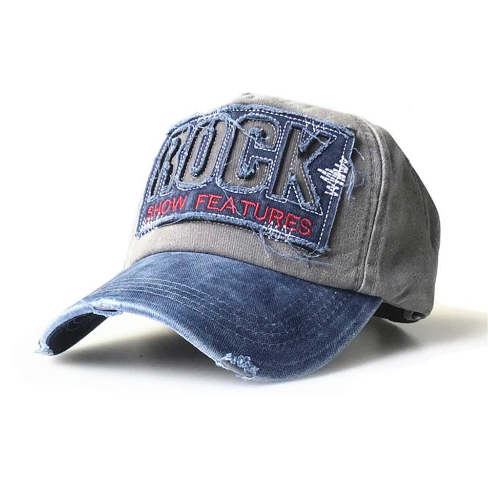 New and old baseball caps washed cotton pea stone letter embroidery vintage sun hat W241225