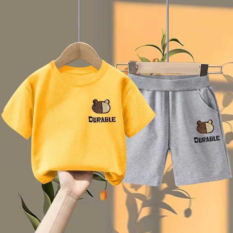 Clothing Sets Summer Baby Girls Clothes Set Children Boy Casual Short Sleeve Cartoon Print Tshirts Shorts 2pc Kid Top Botton Outfits TracksuitY241225Z