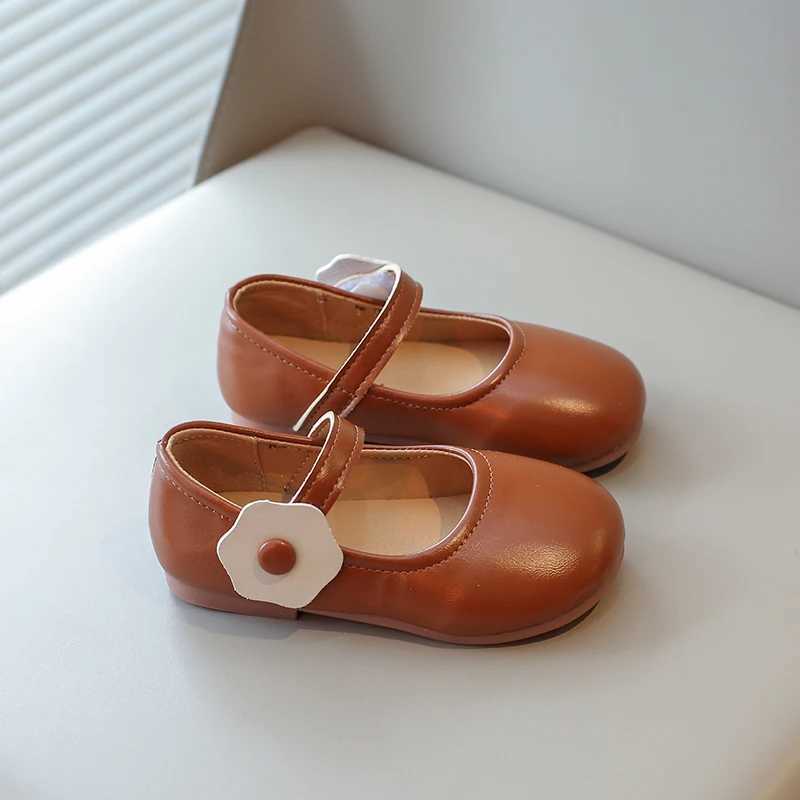 Athletic Outdoor Baby Childrens Sandals Beige Flowers Non-slip Childrens Small Leather Shoes Brown Lightweight Baby Sandals Kids Single Shoes H241223