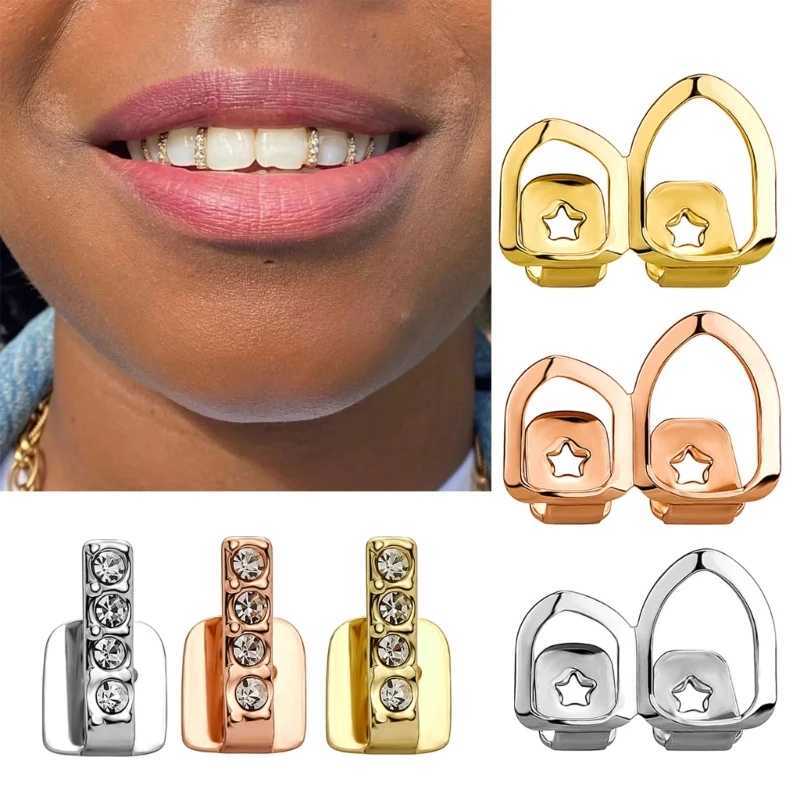 Fashionable Tooth Cs Hollow Single/Double Vertical Teeth Cs Dental Grills Jewelry Unique Dental Accory for WomenXJ241225