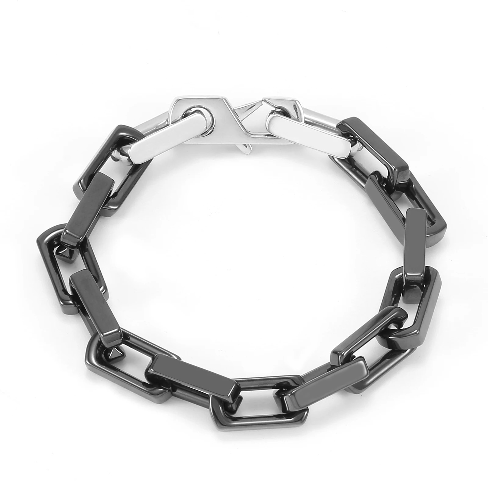 Ceramics Bracelets for Men Women Black Bamboo Branches Chain Hip Hop Jewelry Gift Waterproof Non-allergic Accessories 241225