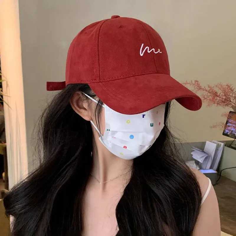 Korean Embroidered Baseball Hat Mens Soft Color Adjustable Padded Foot Cap Outdoor Sports Sunscreen Hip Hop Hat Neutral W241225