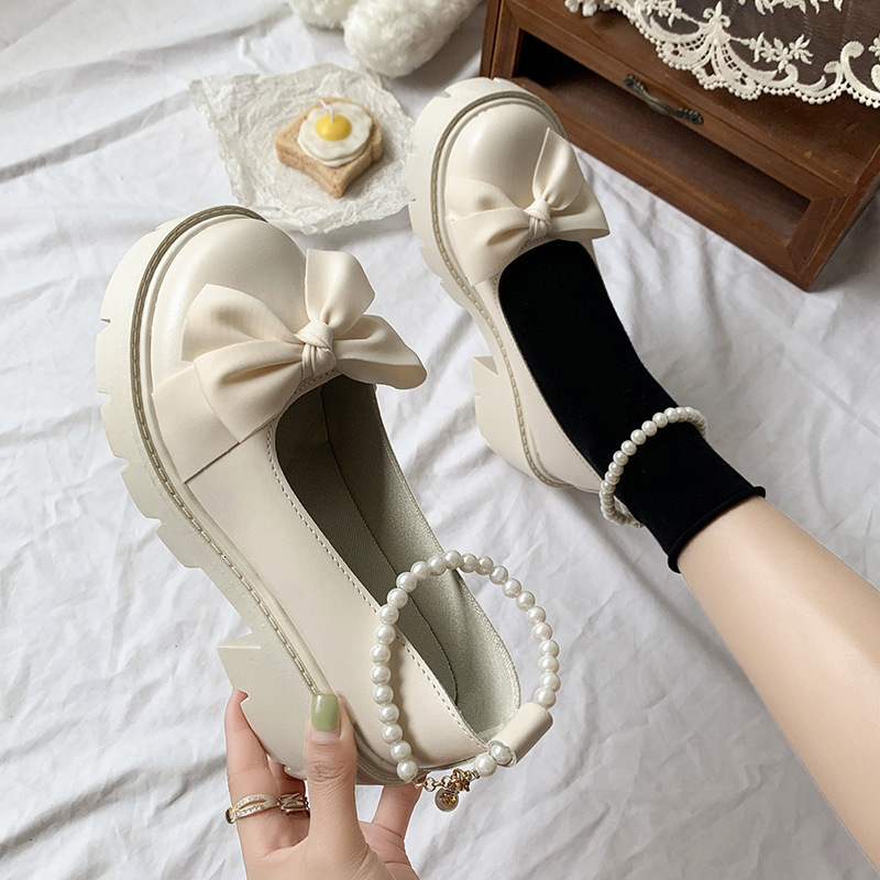 Jane Ddmywed Mary Spring And Autumn Season New Flat Single Women S Summer Soft Sole Grandma Bow Small Leather Shoes Chinese Brand F Ddmysaturn