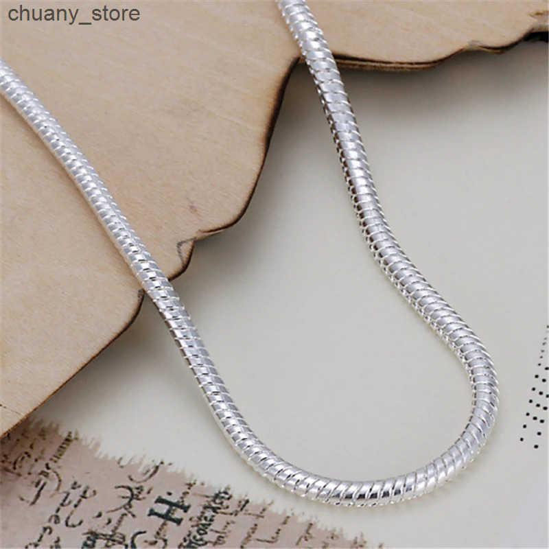 Chain DOTEFFIL 925 Sterling Silver 8 Inch 3mm Snake Chain Basis For Woman Charm Wedding Engagement Fashion Party Jewelry L240910