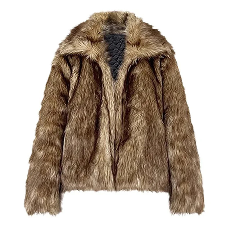 PFHQ Mens Fur Coat Autumn Winter Short Jacket Casual Warm Personalized 2025 Korea Male Tops 21Z8049 241225