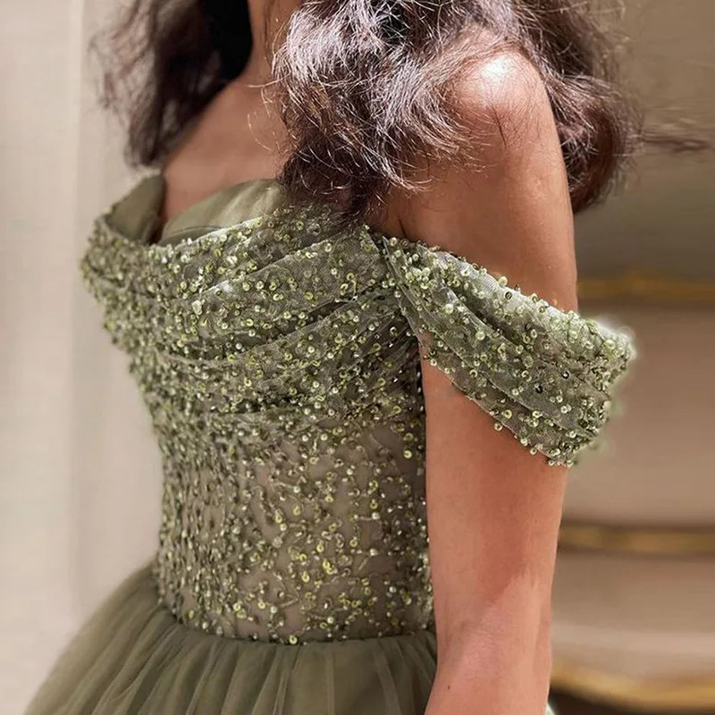 Prom Dresses Strapless Sweetheart Tulle Beading Night Evening Dress Formal Cocktail Party Prom Gowns Plus Size 2025 241223
