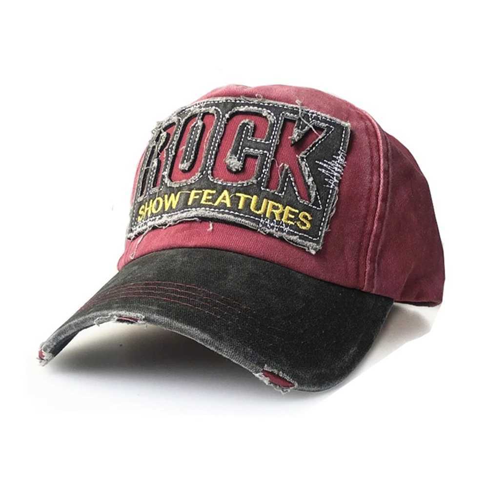 New and old baseball caps washed cotton pea stone letter embroidery vintage sun hat W241225