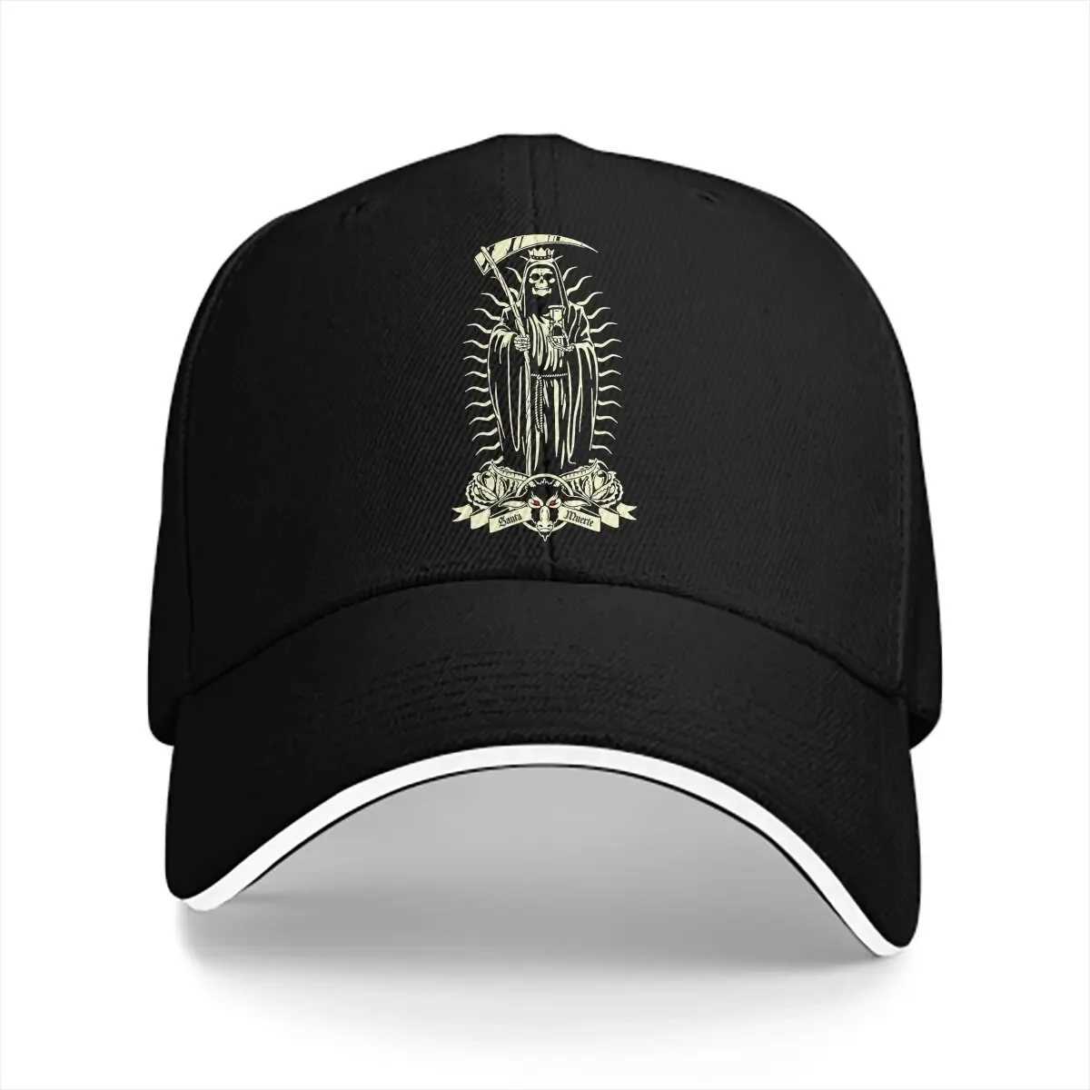 Mexican Skeleton Santa Muerte Multi Color Hat Peaked Mens Hat Tattoo Art Essential Personalized Visor Protection Hat W241225