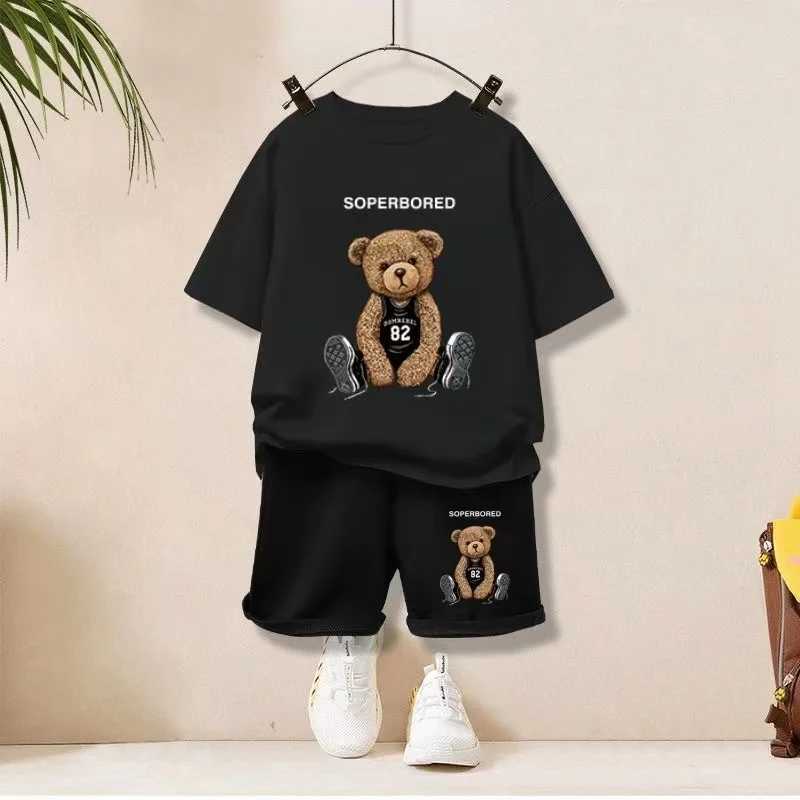 Clothing Sets Summer Baby Girl Clothes Set Children Boy Cartoon Printed T-shirts and Shorts 2 Pieces Suit Kid Short Sleeve Top Bottom OutfitsY241225XI