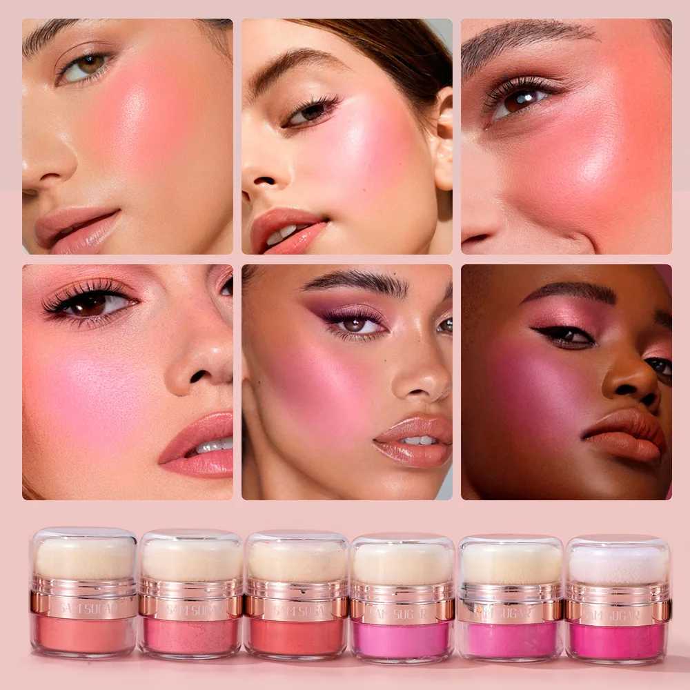 Velvet Puff B Powder Face Makeup Monochrome Apricot Peach Pink Matte Cheek Loose Powder Rouge Contour Shadow CosmeticXJ241225