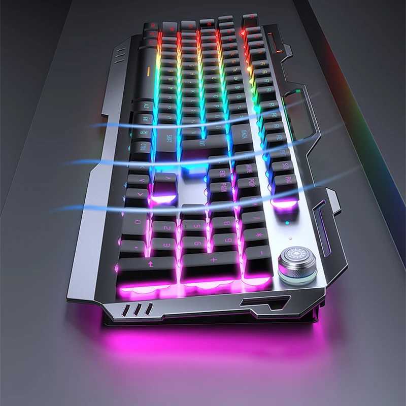 Wireless Gaming Keyboard Mechanical Keyboard 104 Keys Wireless Hot Swap Keyboard RGB Light Mac WindowsXJ241225