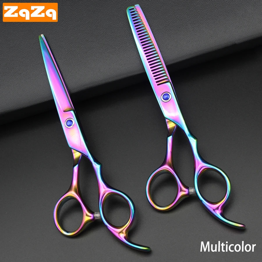 ZqZq 2pcs 6 Inch Stainless Steel Hairdressing Scissors Cutting Professional Barber Razor Shear for Men Women Kids Salon 241225