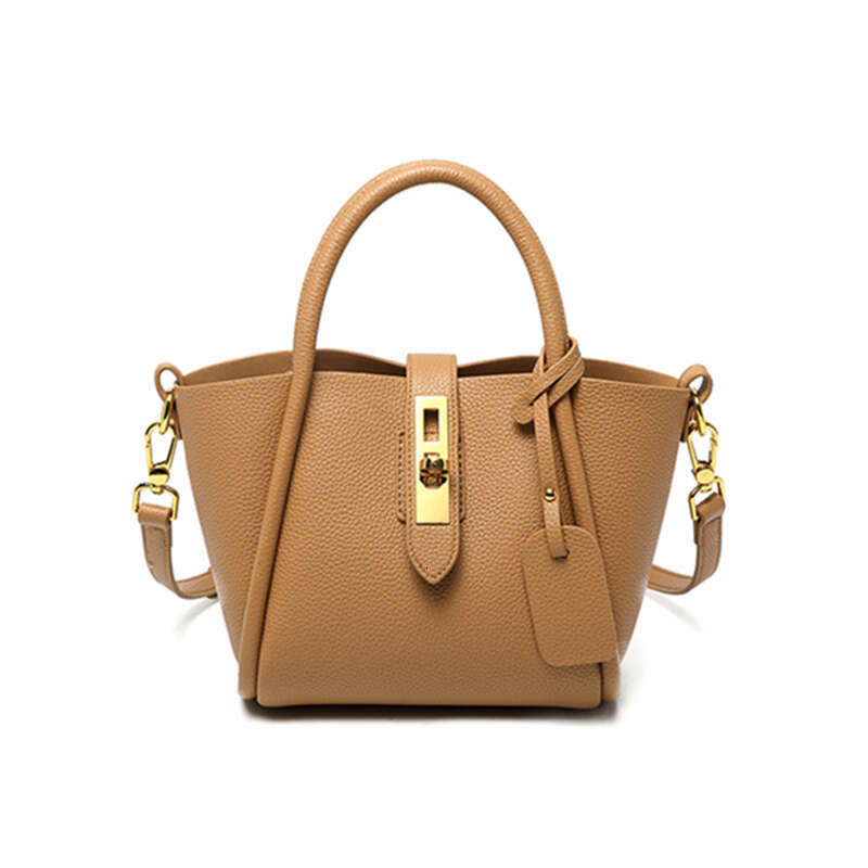 Women's Bags Handbag Cowhide Genuine Leather Small Bucket Tote Handbags For Women Trend Designer Ladies Shoulder Crossbody Bags