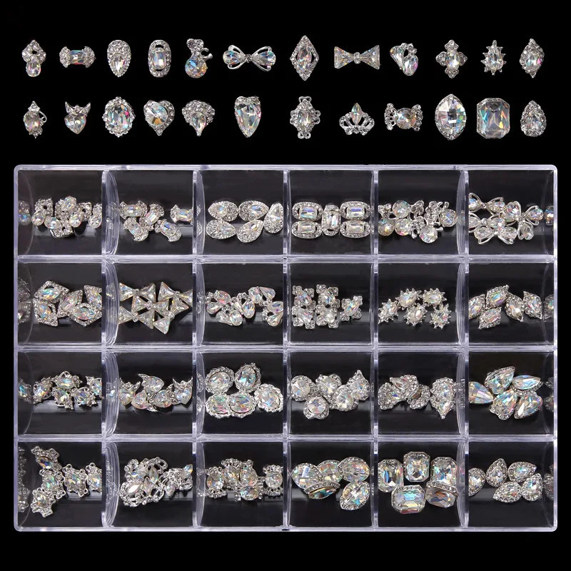 Metal Alloy Nail Art Rhinestones 3D Punk Nail Art Rivet Accessories Set DIY Nail Charms Cartoon DIY Nail Decoration 241225