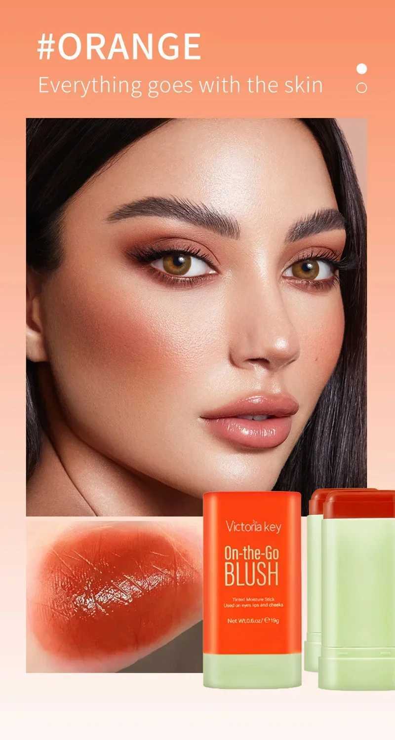 Multi-function B Stick Natural Cheek Face Rouge Ber Cream Lasting High Color Rendering Brightening Skin Tone WaterproofXJ241225