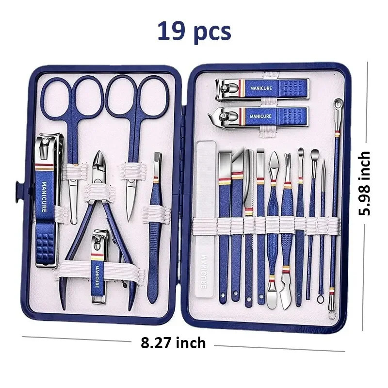 11-13pcs/set Nail Cutter Set Stainless Steel Nail Clippers Set With Folding Bag Manicure Kits Scissors Makeup Beauty Tool 241225