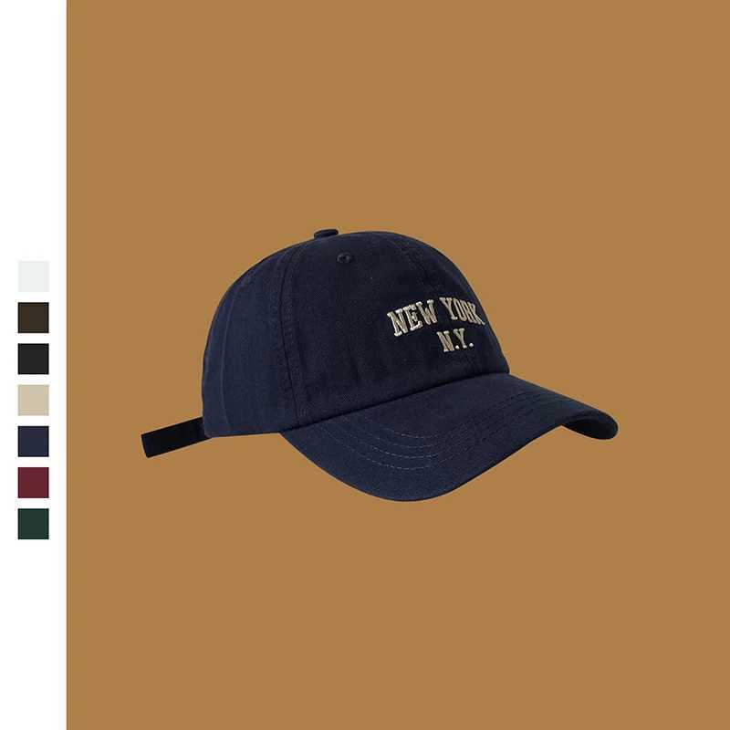 New York Alphabet Baseball Hat Retro Solid Color Adjustable Snap Back Foot Hat Womens Street Mens Hip Hop Hat W241225
