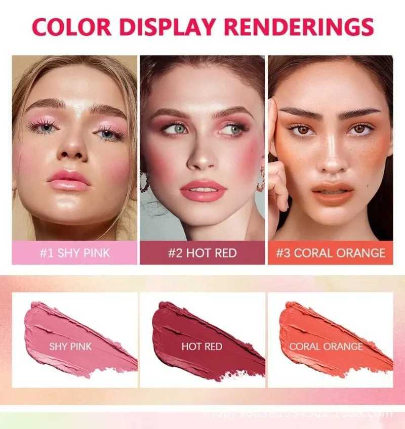 3-in-1 Cheek Lip Tinted Moistured B Stick Eyes Cheek and Lip Brighten Cream Bronzer Highlight Stick Matte ContourXJ241225