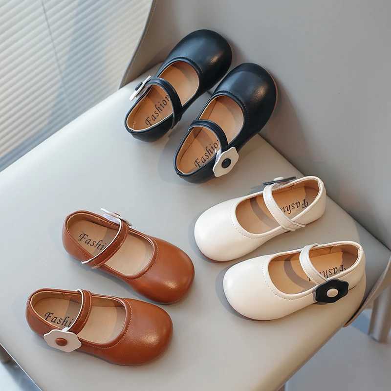 Athletic Outdoor Baby Childrens Sandals Beige Flowers Non-slip Childrens Small Leather Shoes Brown Lightweight Baby Sandals Kids Single Shoes H241223