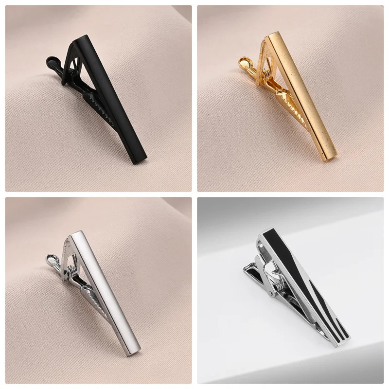 8 PCS Short Tie Clips Set With Gift Box Mens Tie Clip Tie Pin Accessories Man Shirt Cufflinks Men Cuff Gift For Husband Gadgets 241225