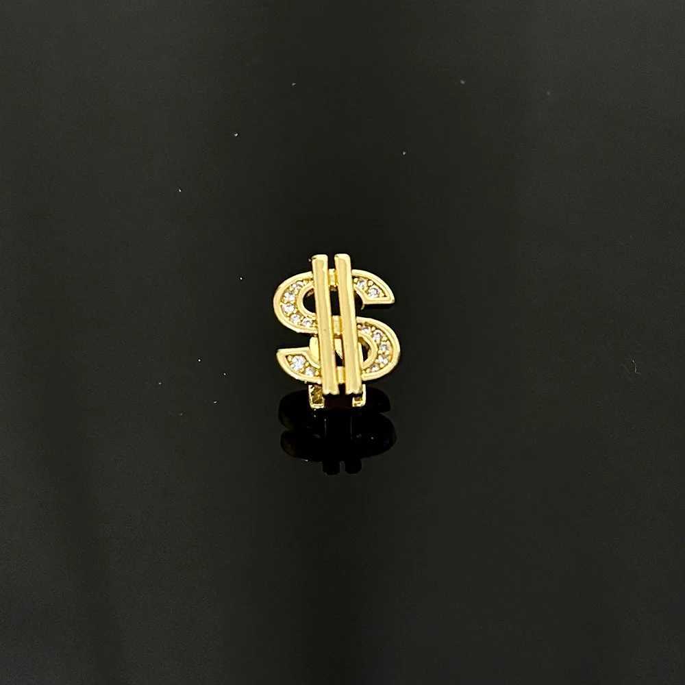 YOUNGX Single Cubic Zircon Dollar Teeth Grillz Hip Hop Punk CZ Stone Tooth Cs For Women Men Jewelry Rper Gift CosplayXJ241225