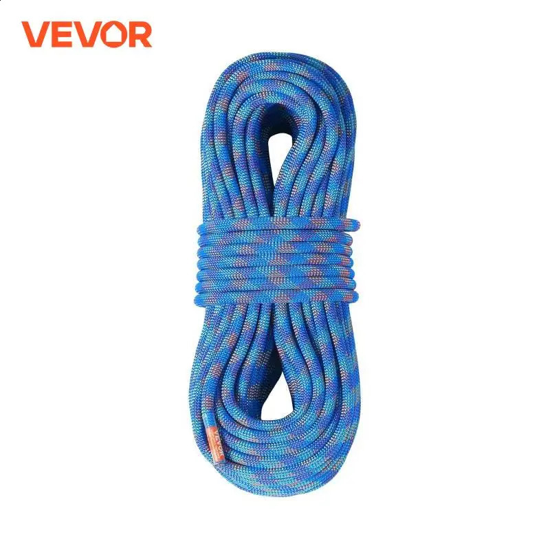 VEVOR 10.2mm Dynamic Climbing Rope 131-230ft Outdoor Rock Climbing Rope 25KN Breaking Tension Stretchable Fiber Rope with Hooks 241224