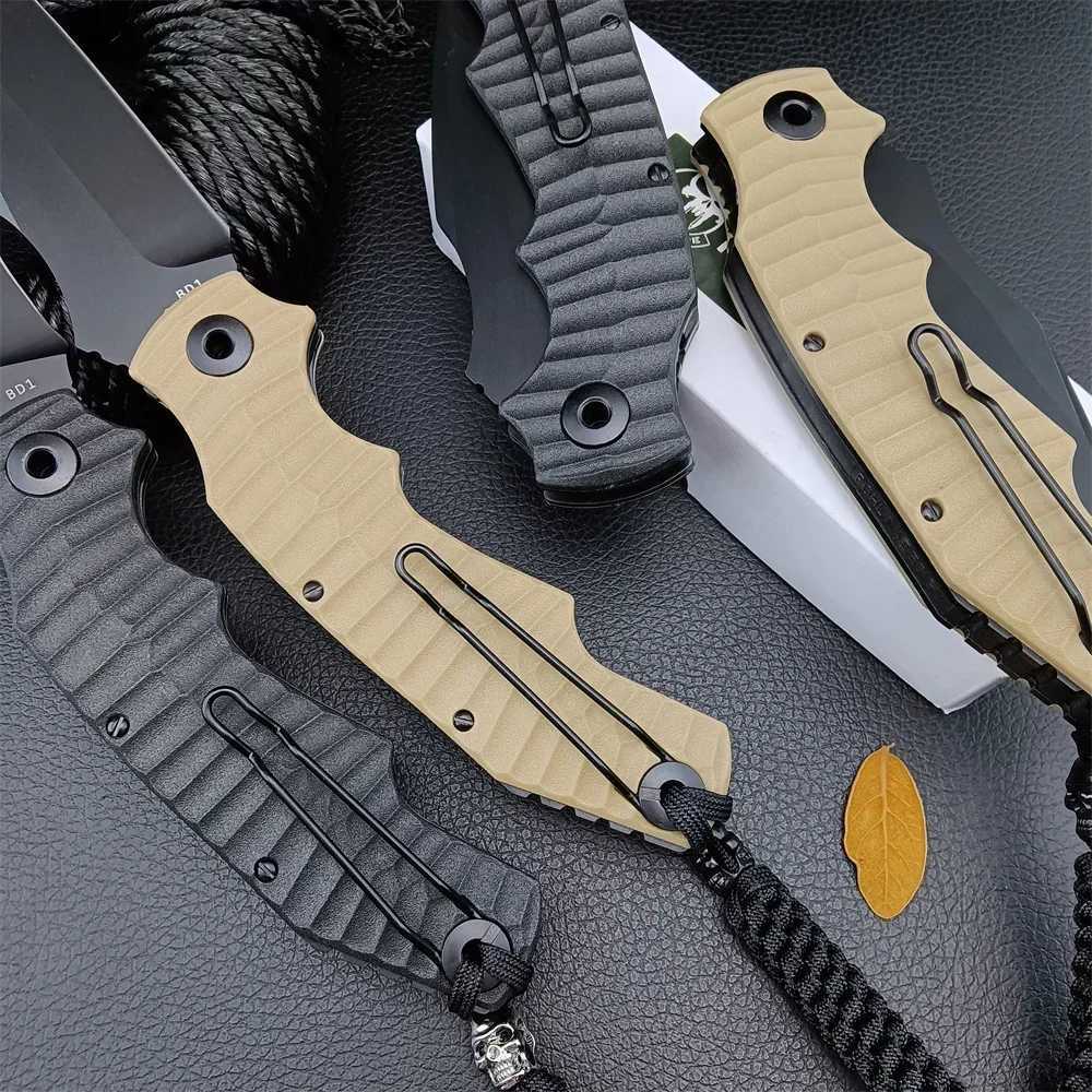 Pohl Force Alpha Five Survival Tanto Folder 4.44 7Cr13Mov Blade Black/Khaki Handle Outdoor Hunting Defense Folding Knife X250408