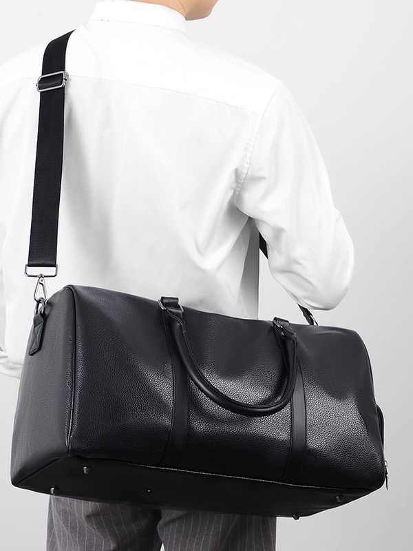 Vintage weekender travel Bags Crazy Horse Leather Mens Duffle Lightweight Crossbody Handbag 15 Inch Laptop Bag 240704