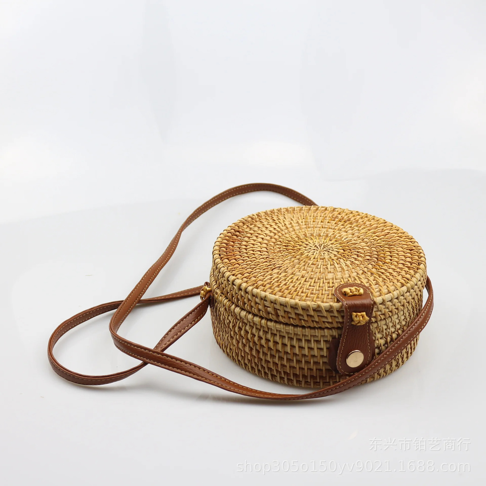 Rattan Woven WomenS Shoulder Bag Round Straw Beach Bags Female Bohemian Handbag er Handmade Crossbody Bag Bali Box 250103