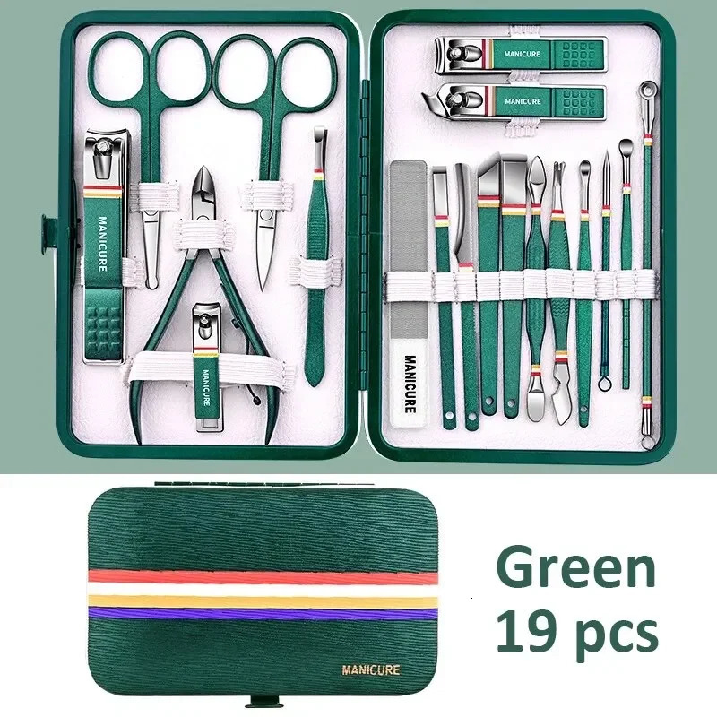11-13pcs/set Nail Cutter Set Stainless Steel Nail Clippers Set With Folding Bag Manicure Kits Scissors Makeup Beauty Tool 241225