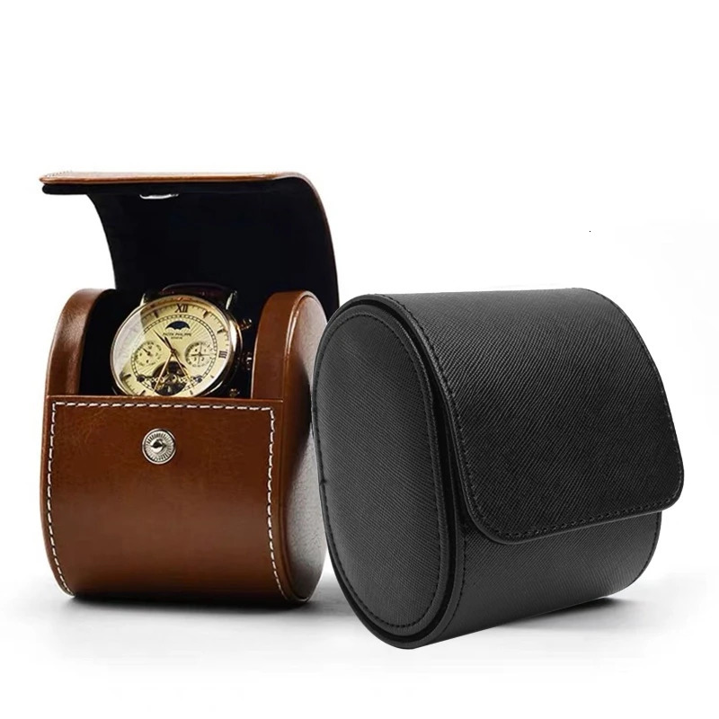 Delicate Travel Watch for Case PU Leather Watch Roll Organizer for Watch Jewelry Storage Detachable Anti-Slide Cushion 241225