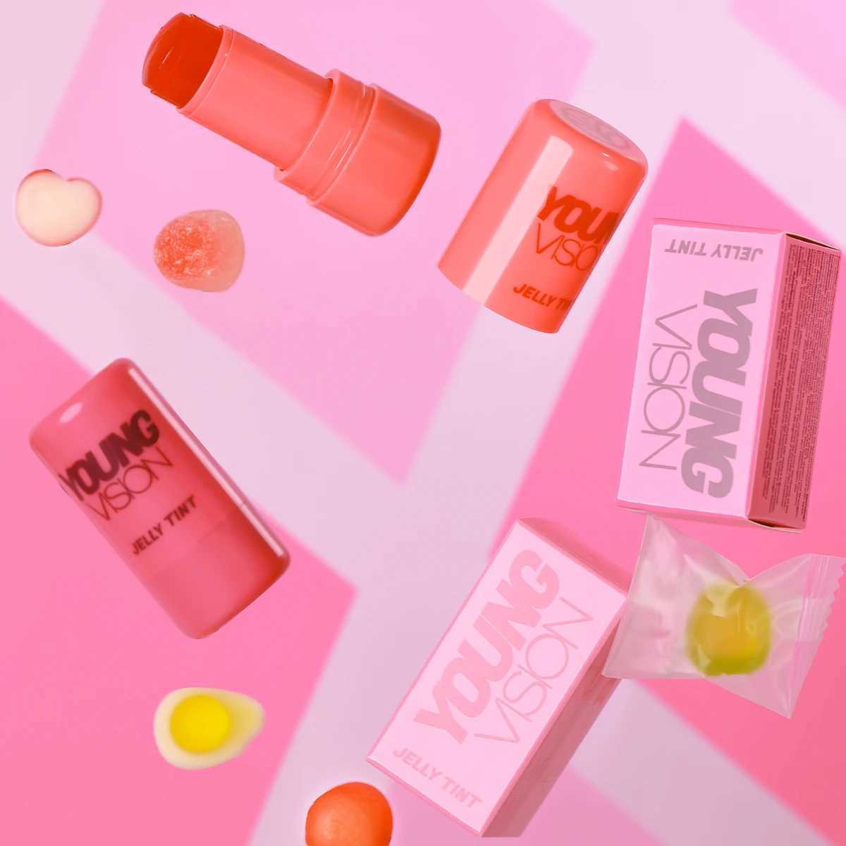 VISION Multi-Color Jelly B Stick Q Pinberry Lip Dye Stick for Lip and Cheek Natural and Easy Tinting Lip Gloss StickXJ241225