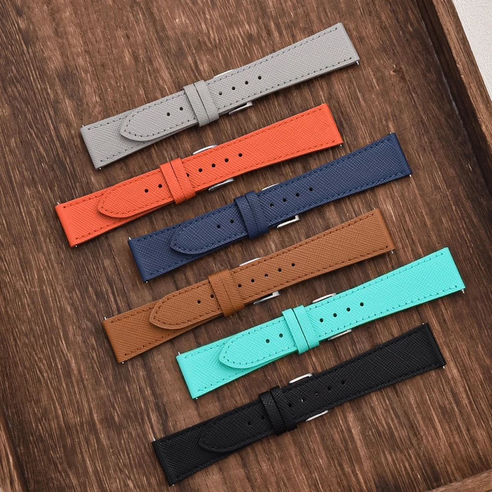 Quality Calfskin Leather Watch Bands Saffiano Leather Watch Straps 18/19/20/21/22/23/24mm Strap Wristwatches Watch Accessories 241225
