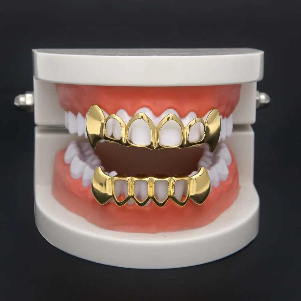 2022New Bling Teeth Grillz Top Bootom Dental Mouth Punk Teeth Cs Cosplay Party Tooth Rper Hip Hop Jewelry TG005XJ241225