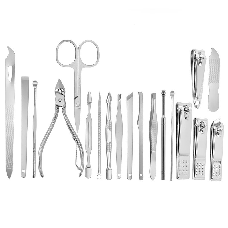 19pcs/set Pruning Nail Clippers Cutting Pliers Set Single Nail Groove Pedicure Inflammation Dead Skin Clipper Tool Home Tool 241225